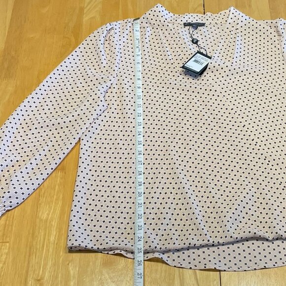 NWT ADRIANNA PAPELL Coral Blouse Cross Over Bouffant Sleeve Women's Large, FLAWS - Picture 15 of 16